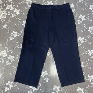 St. John Santana Knit Wide Leg Capri in Navy Sz 12